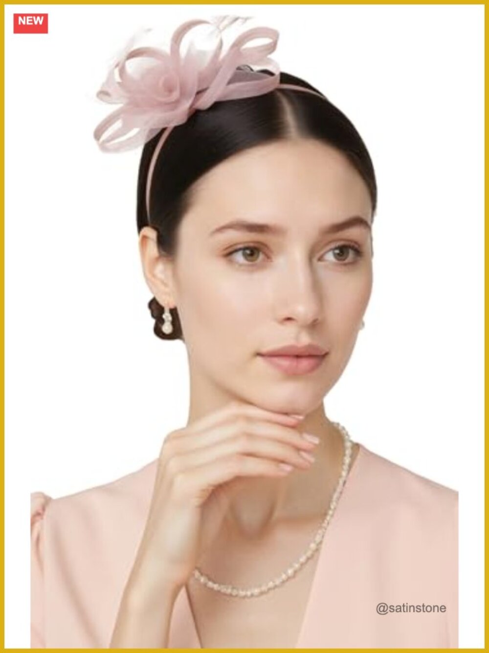 BABEYOND Fascinator Hat Women Tea Party Tulle Feather Ribbon Headband